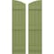 Ekena Millwork Americraft 4-Board (3 Batten) Wood Joined Board-n-Batten Shutters w/Ellipt Top, ARW401BE414X35MGH, PR ARW401BE414X35MGH - alternate 1